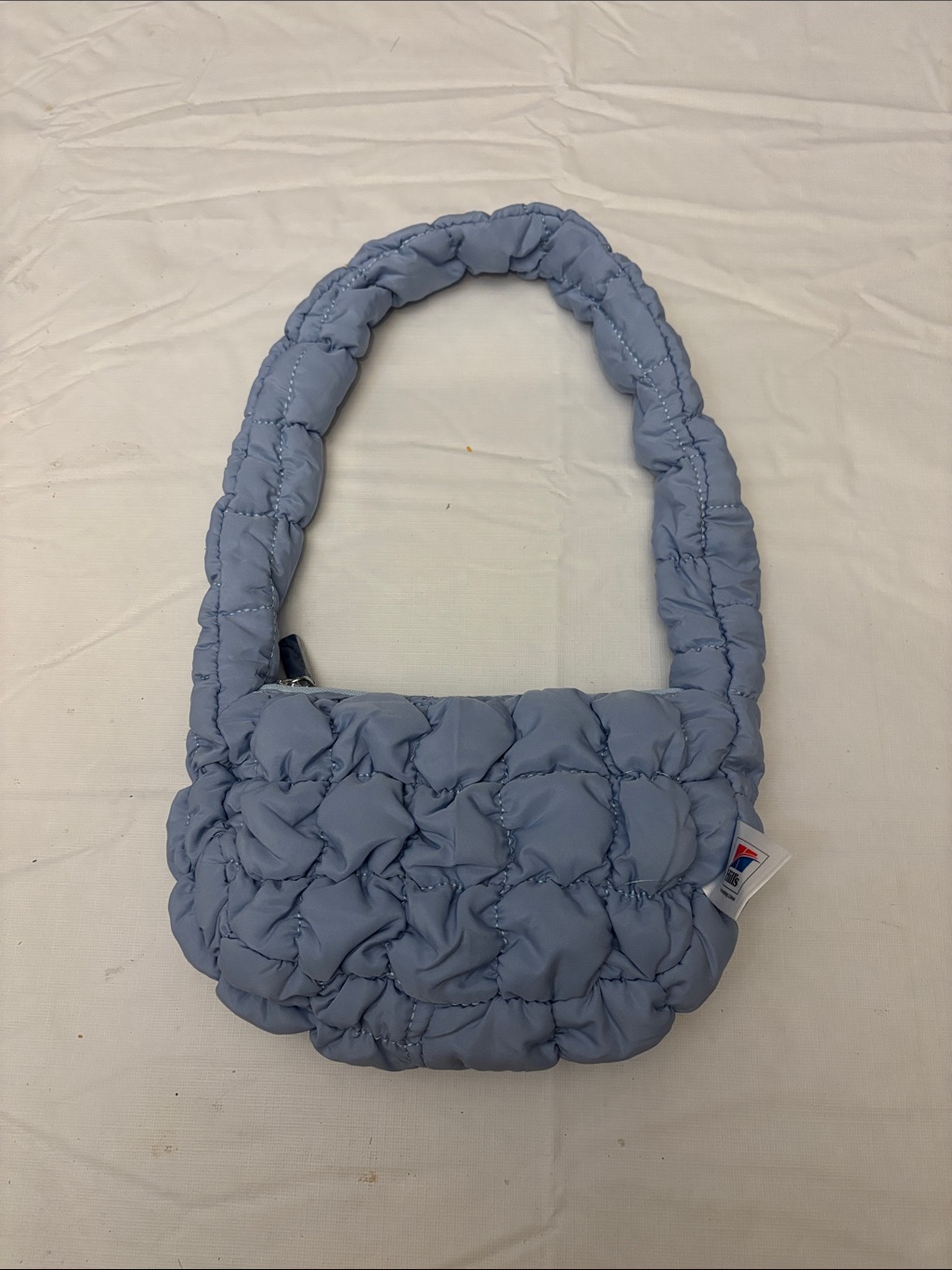 Light Blue Quilted Shoulder Bag